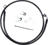 Drag Specialties Front Brake Line Black Vinyl Coated Stainless Steel Extended 6" Brake Lines Hoses Stainless Drag Specialties