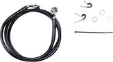 Drag Specialties Front Brake Line Black Vinyl Coated Stainless Steel Extended 6" Brake Lines Hoses Stainless Drag Specialties