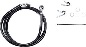 Drag Specialties Front Brake Line Black Vinyl Coated Stainless Steel Extended 6" Brake Lines Hoses Stainless Drag Specialties