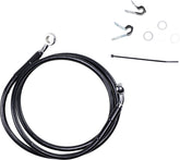 Drag Specialties Front Brake Line Black Vinyl Coated Stainless Steel Extended 8" Brake Lines Hoses Stainless Drag Specialties