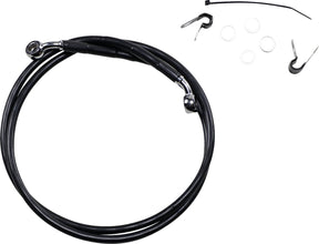 Drag Specialties Front Brake Line Black Vinyl Coated Stainless Steel Extended 10" Brake Lines Hoses Stainless Drag Specialties