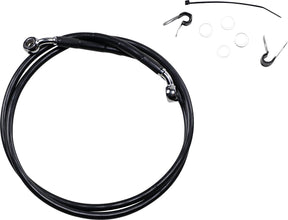 Drag Specialties Front Brake Line Black Vinyl Coated Stainless Steel Extended 10" Brake Lines Hoses Stainless Drag Specialties