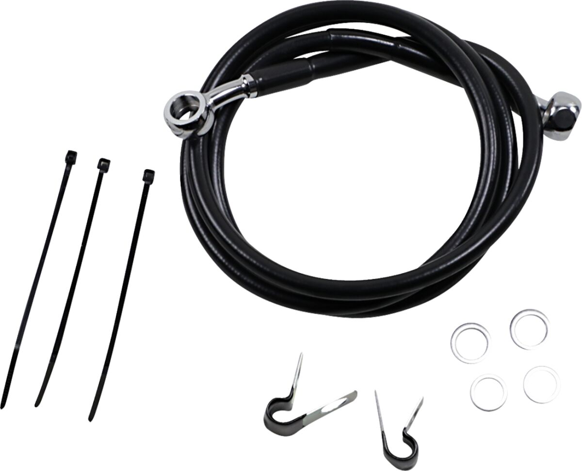Drag Specialties Line Brk Fr99 07 Fxst Bl+2 BRAKE LINES-HOSES-STAINLESS ST Drag Specialties
