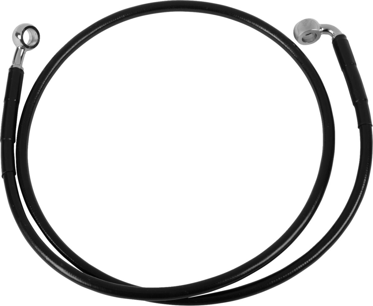 Drag Specialties Front Brake Line Black Vinyl Coated Stainless Steel Extended 2" Brake Lines Hoses Stainless Drag Specialties