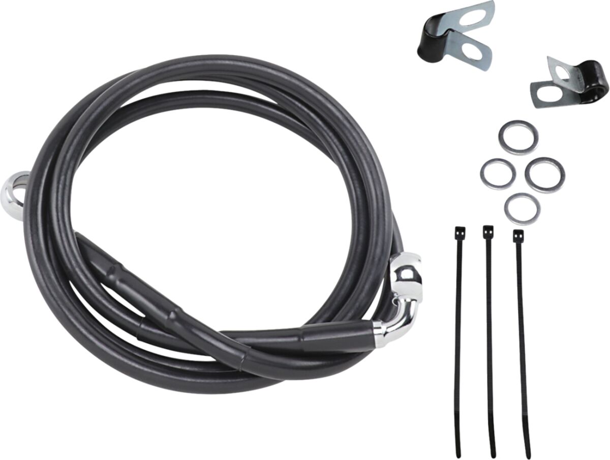 Drag Specialties Line Brk Fr 95 99 Fxd Bl+6 BRAKE LINES-HOSES-STAINLESS ST Drag Specialties