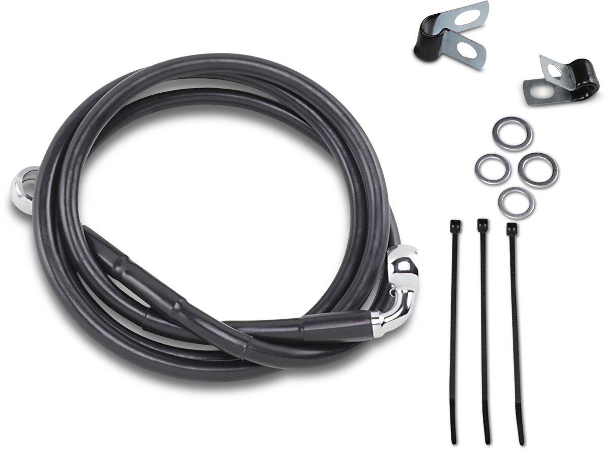 Drag Specialties Line Brk Fr 95 99 Fxd Bl+6 BRAKE LINES-HOSES-STAINLESS ST Drag Specialties