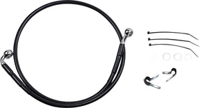 Drag Specialties Front Brake Line Black Vinyl Coated Stainless Steel Brake Lines Hoses Stainless Drag Specialties