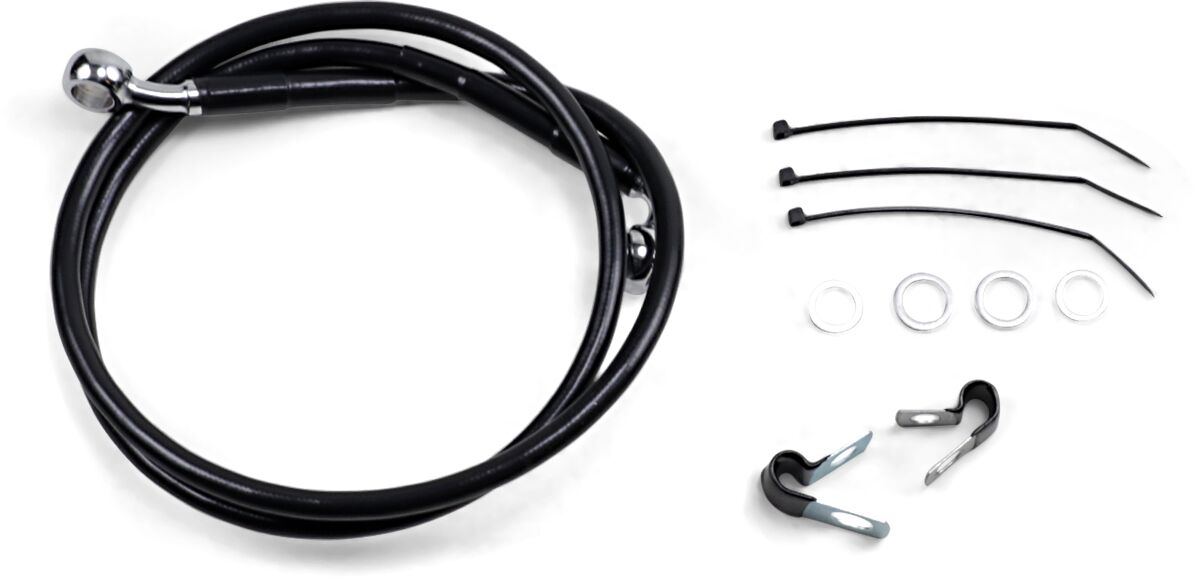 Drag Specialties Line Brk Ft Fxd 00 5 Bk+2 BRAKE LINES-HOSES-STAINLESS ST Drag Specialties