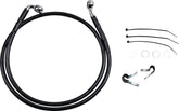Drag Specialties Front Brake Line Black Vinyl Coated Stainless Steel Extended 4" Brake Lines Hoses Stainless Drag Specialties