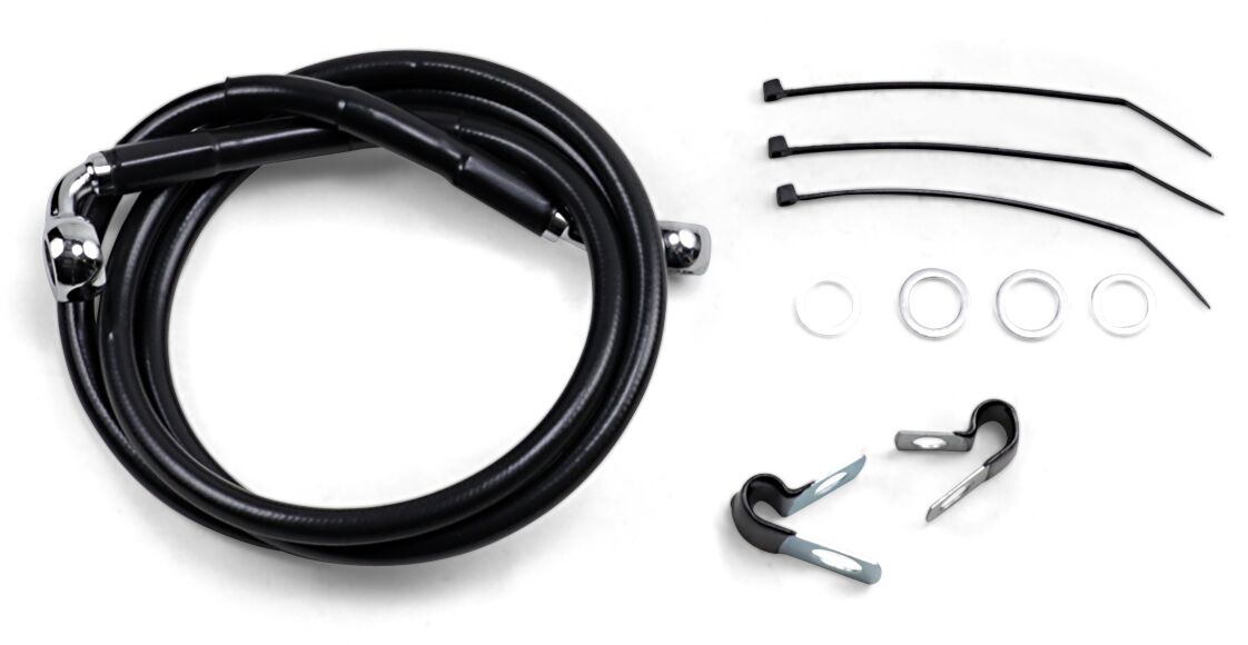 Drag Specialties Line Brk Ft Fxd 00 5 Bk+6 BRAKE LINES-HOSES-STAINLESS ST Drag Specialties