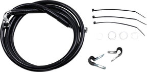Drag Specialties Front Brake Line Black Vinyl Coated Stainless Steel Extended 10" Brake Lines Hoses Stainless Drag Specialties