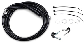 Drag Specialties Front Brake Line Black Vinyl Coated Stainless Steel Extended 10" Brake Lines Hoses Stainless Drag Specialties