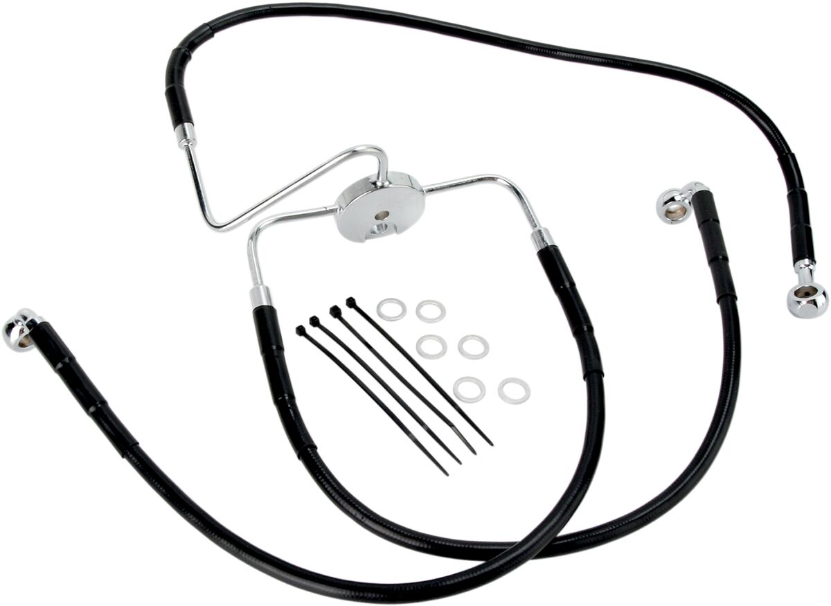 Drag Specialties Line Brk Ft Fxdl96 00 Bk BRAKE LINES-HOSES-STAINLESS ST Drag Specialties