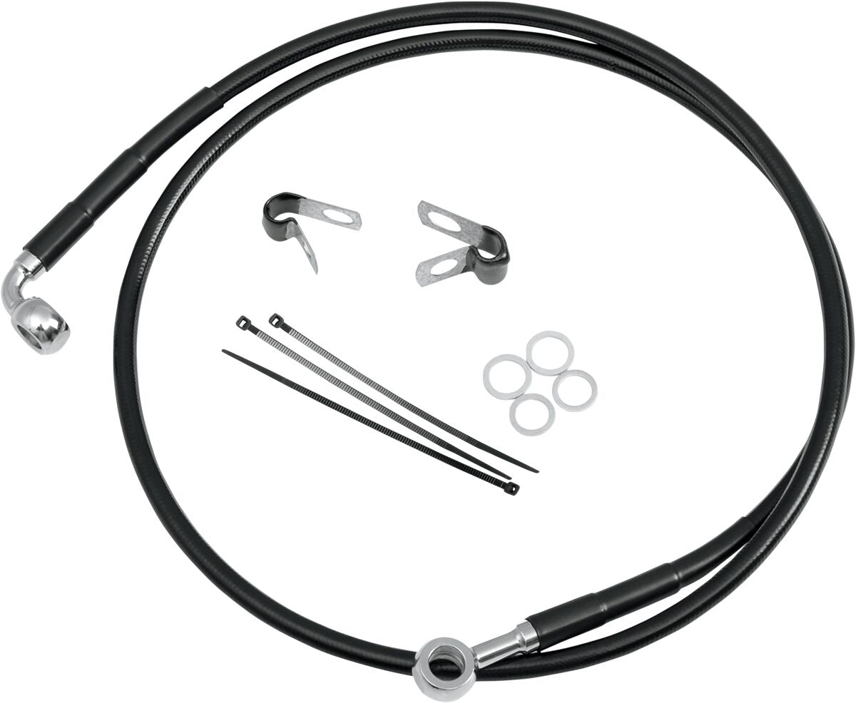 Drag Specialties Line Brk Ft Wg 93 05 Bk BRAKE LINES-HOSES-STAINLESS ST Drag Specialties
