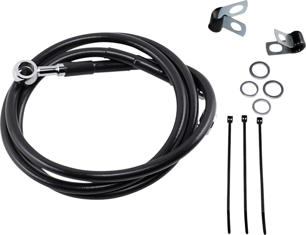 Drag Specialties Line Brk Ft Wg 93 05 Bk+4 BRAKE LINES-HOSES-STAINLESS ST Drag Specialties