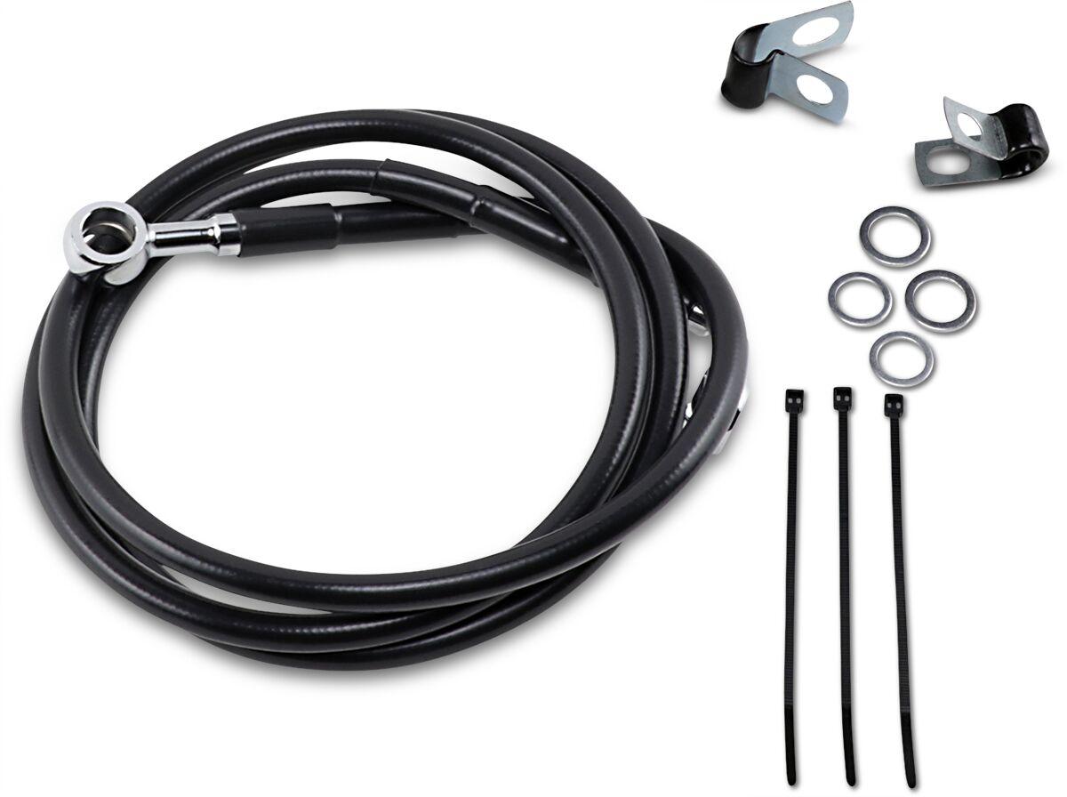 Drag Specialties Line Brk Ft Wg 93 05 Bk+4 BRAKE LINES-HOSES-STAINLESS ST Drag Specialties