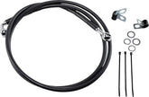 Drag Specialties Front Brake Line Black Vinyl Coated Stainless Steel Extended 8" Brake Lines Hoses Stainless Drag Specialties