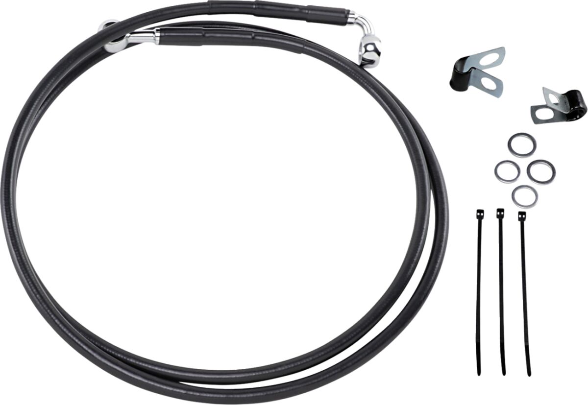Drag Specialties Line Brk Ft Wg 93 05 Bk+10 BRAKE LINES-HOSES-STAINLESS ST Drag Specialties