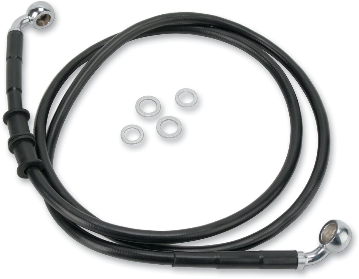 Drag Specialties Line Brk Fr 10 15 Wg Bl+4 BRAKE LINES-HOSES-STAINLESS ST Drag Specialties