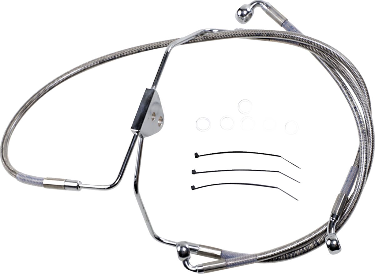 Drag Specialties Line Brk Fr 08 13 Fl Ss+2 BRAKE LINES-HOSES-STAINLESS ST Drag Specialties