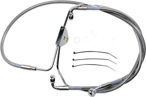 Drag Specialties Front Brake Line Stainless Steel Extended 4" Brake Lines Hoses Stainless Drag Specialties