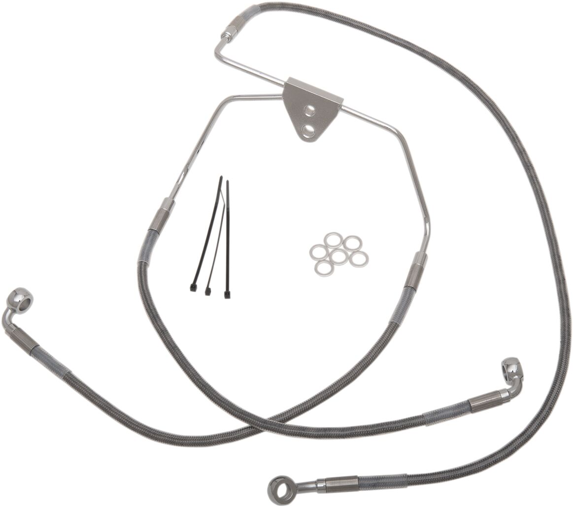 Drag Specialties Front Brake Line Stainless Steel Extended 6" Brake Lines Hoses Stainless Drag Specialties