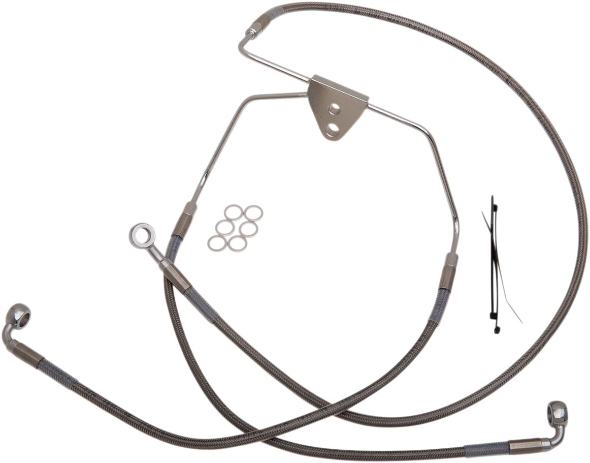 Drag Specialties Line Brk Fr 08 13 Fl Ss+10 BRAKE LINES-HOSES-STAINLESS ST Drag Specialties