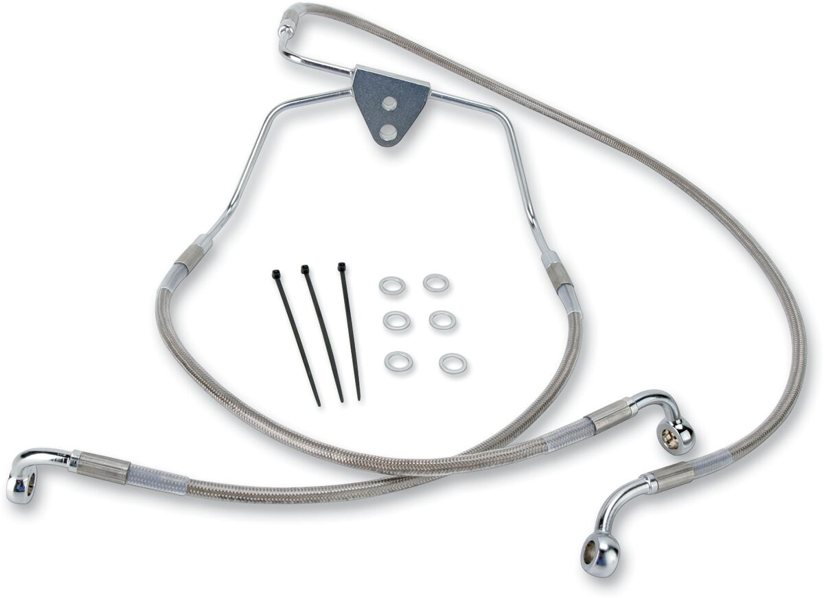 Drag Specialties Line Brk Ft Flh 96 07 Ss+2 BRAKE LINES-HOSES-STAINLESS ST Drag Specialties
