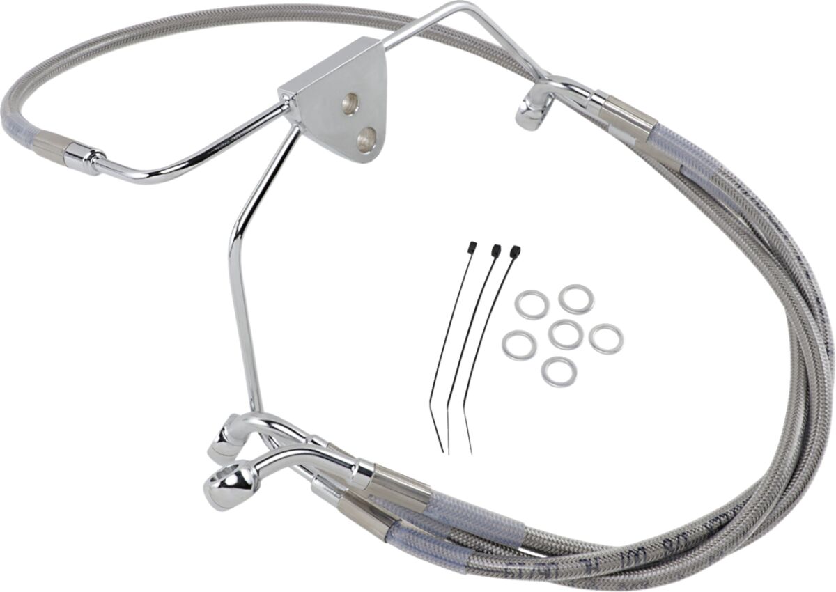 Drag Specialties Line Brk Ft Flh 96 07 Ss+4 BRAKE LINES-HOSES-STAINLESS ST Drag Specialties