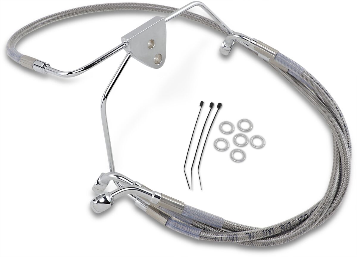 Drag Specialties Line Brk Ft Flh 96 07 Ss+4 BRAKE LINES-HOSES-STAINLESS ST Drag Specialties