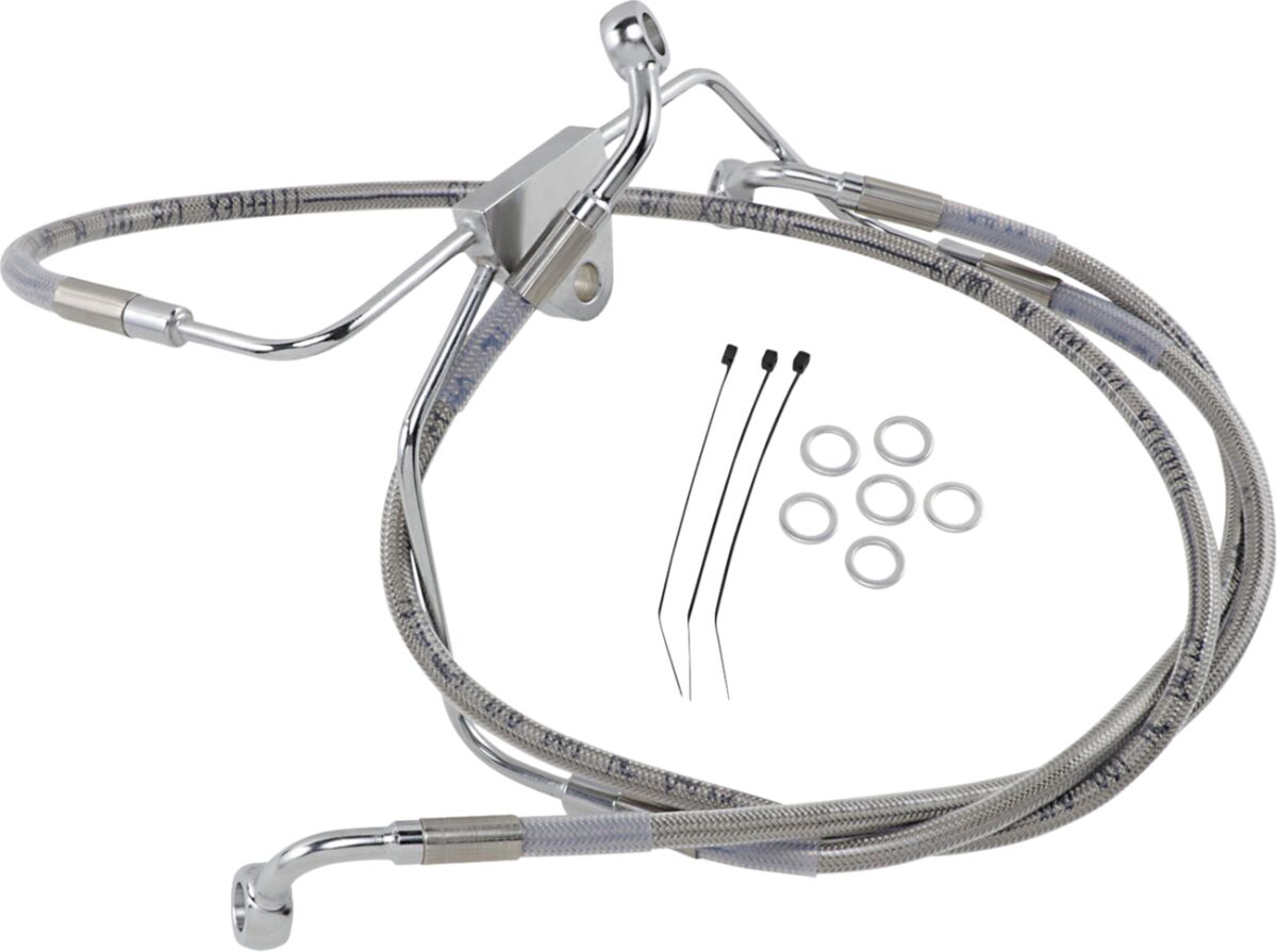 Drag Specialties Line Brk Ft Flh 96 07 Ss+6 BRAKE LINES-HOSES-STAINLESS ST Drag Specialties