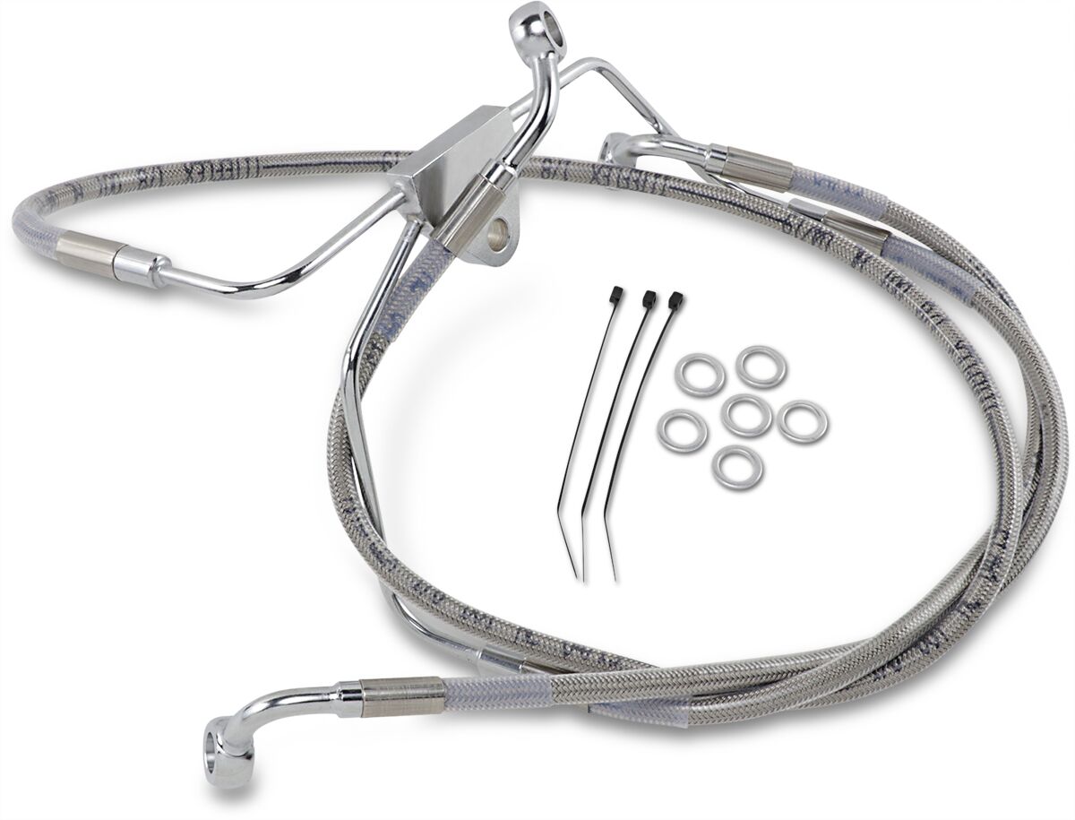 Drag Specialties Line Brk Ft Flh 96 07 Ss+6 BRAKE LINES-HOSES-STAINLESS ST Drag Specialties