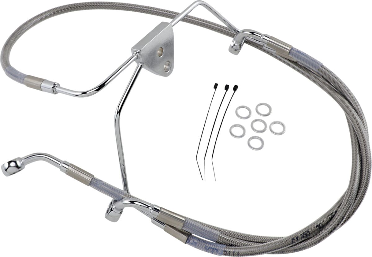 Drag Specialties Line Brk Ft Flh 96 07 Ss+8 BRAKE LINES-HOSES-STAINLESS ST Drag Specialties