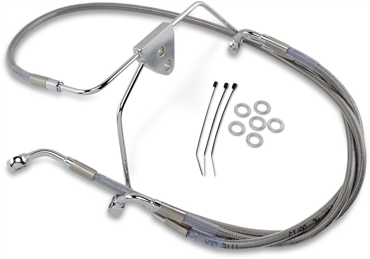 Drag Specialties Line Brk Ft Flh 96 07 Ss+8 BRAKE LINES-HOSES-STAINLESS ST Drag Specialties