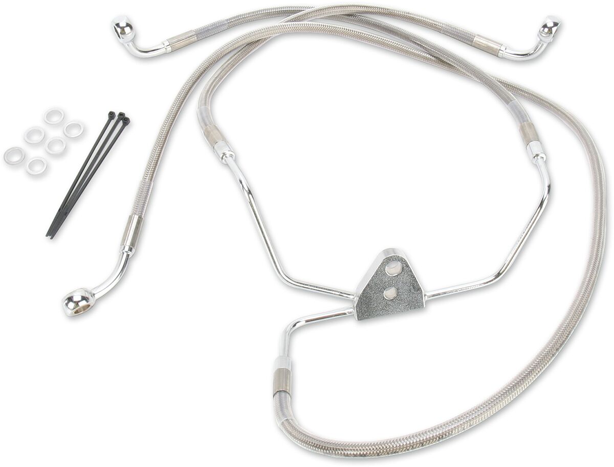 Drag Specialties Line Brk Ft Flh96 07 Ss+10 BRAKE LINES-HOSES-STAINLESS ST Drag Specialties