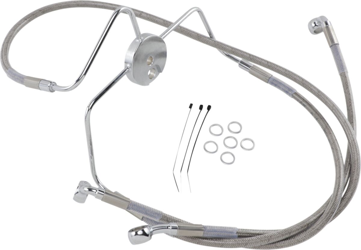 Drag Specialties Line Brk Ft Flhr94 07 Ss+4 BRAKE LINES-HOSES-STAINLESS ST Drag Specialties