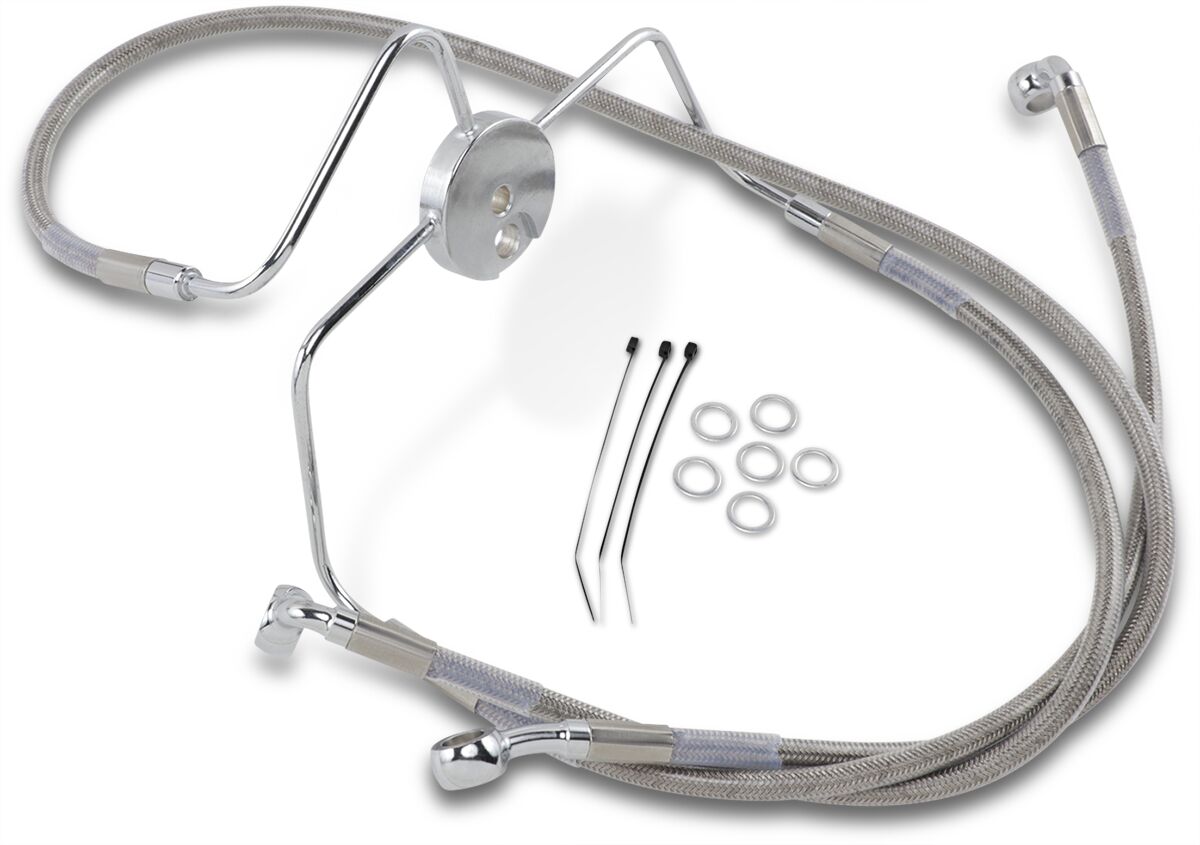 Drag Specialties Line Brk Ft Flhr94 07 Ss+4 BRAKE LINES-HOSES-STAINLESS ST Drag Specialties