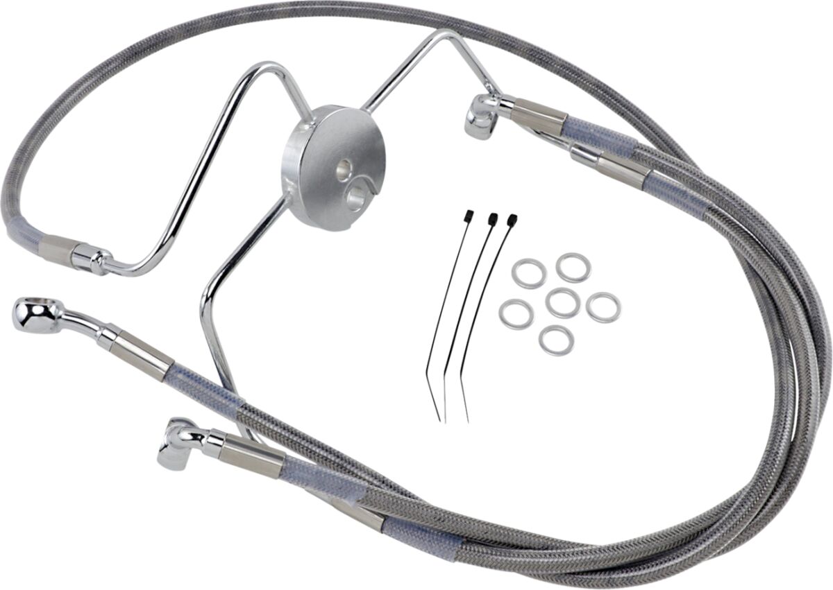 Drag Specialties Line Brk Ft Flr94 07 Ss+10 BRAKE LINES-HOSES-STAINLESS ST Drag Specialties