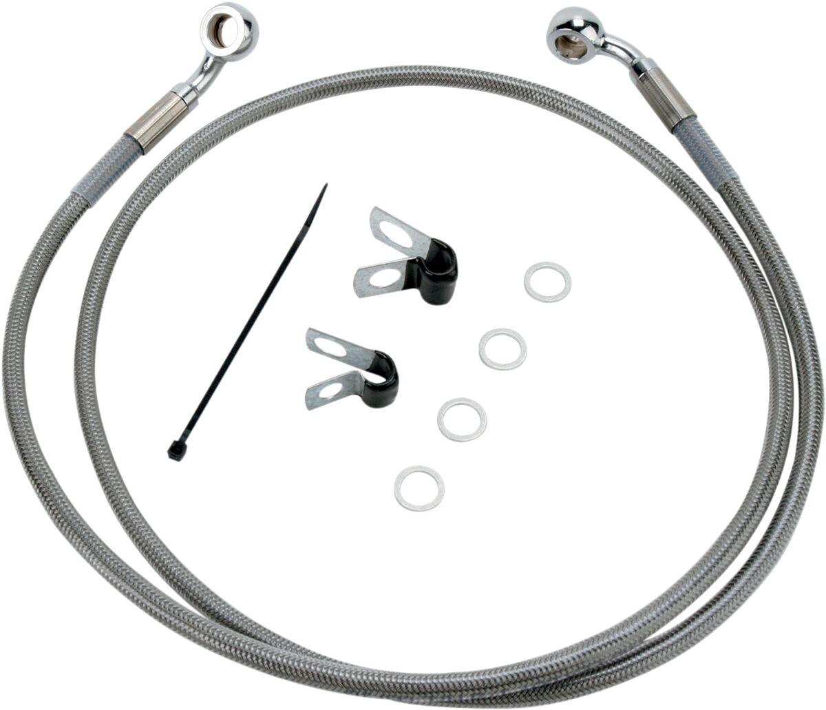 Drag Specialties Line Brk Ft Xl04 10 Ss+6 BRAKE LINES-HOSES-STAINLESS ST Drag Specialties