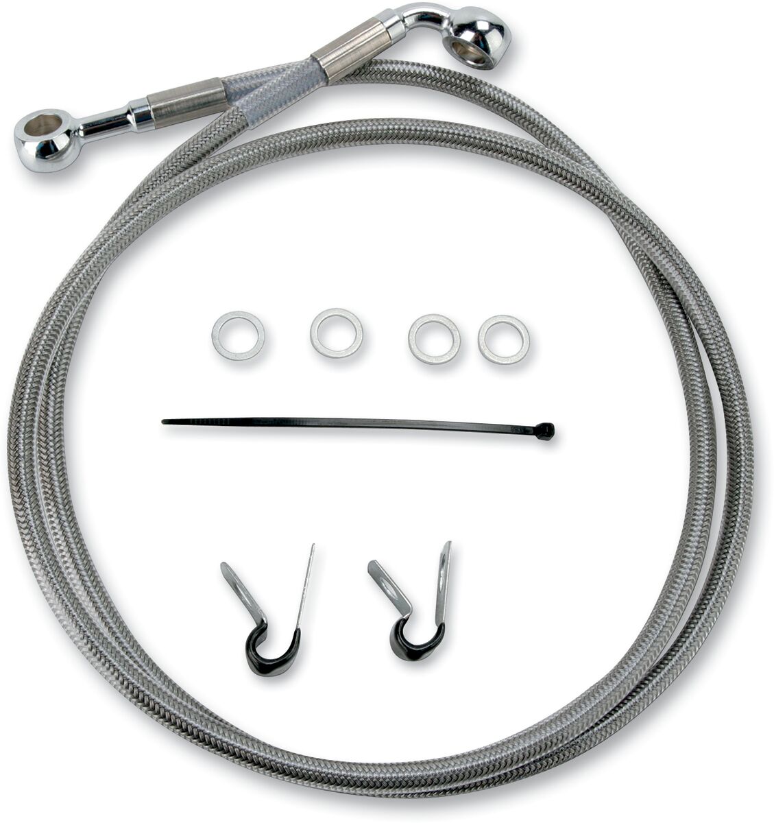 Drag Specialties Line Brk Ft Xl04 10 Ss+2 BRAKE LINES-HOSES-STAINLESS ST Drag Specialties