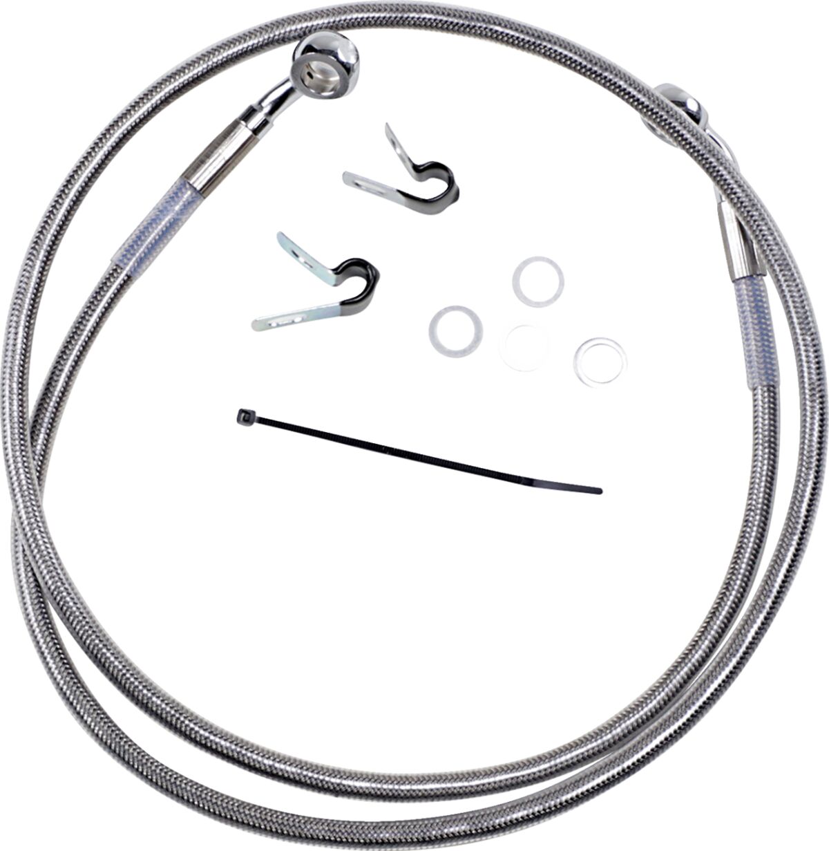 Drag Specialties Front Brake Line Stainless Steel Extended 4" Brake Lines Hoses Stainless Drag Specialties
