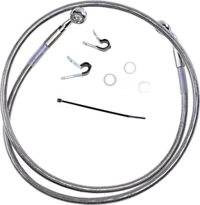 Drag Specialties Front Brake Line Stainless Steel Extended 4" Brake Lines Hoses Stainless Drag Specialties