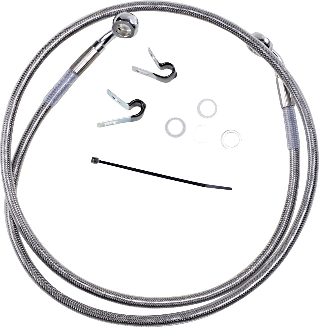 Drag Specialties Front Brake Line Stainless Steel Extended 4" Brake Lines Hoses Stainless Drag Specialties