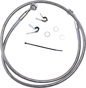 Drag Specialties Front Brake Line Stainless Steel Extended 4" Brake Lines Hoses Stainless Drag Specialties