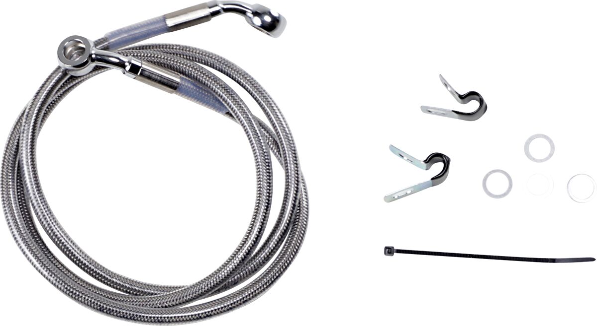 Drag Specialties Front Brake Line Stainless Steel Extended 6" Brake Lines Hoses Stainless Drag Specialties