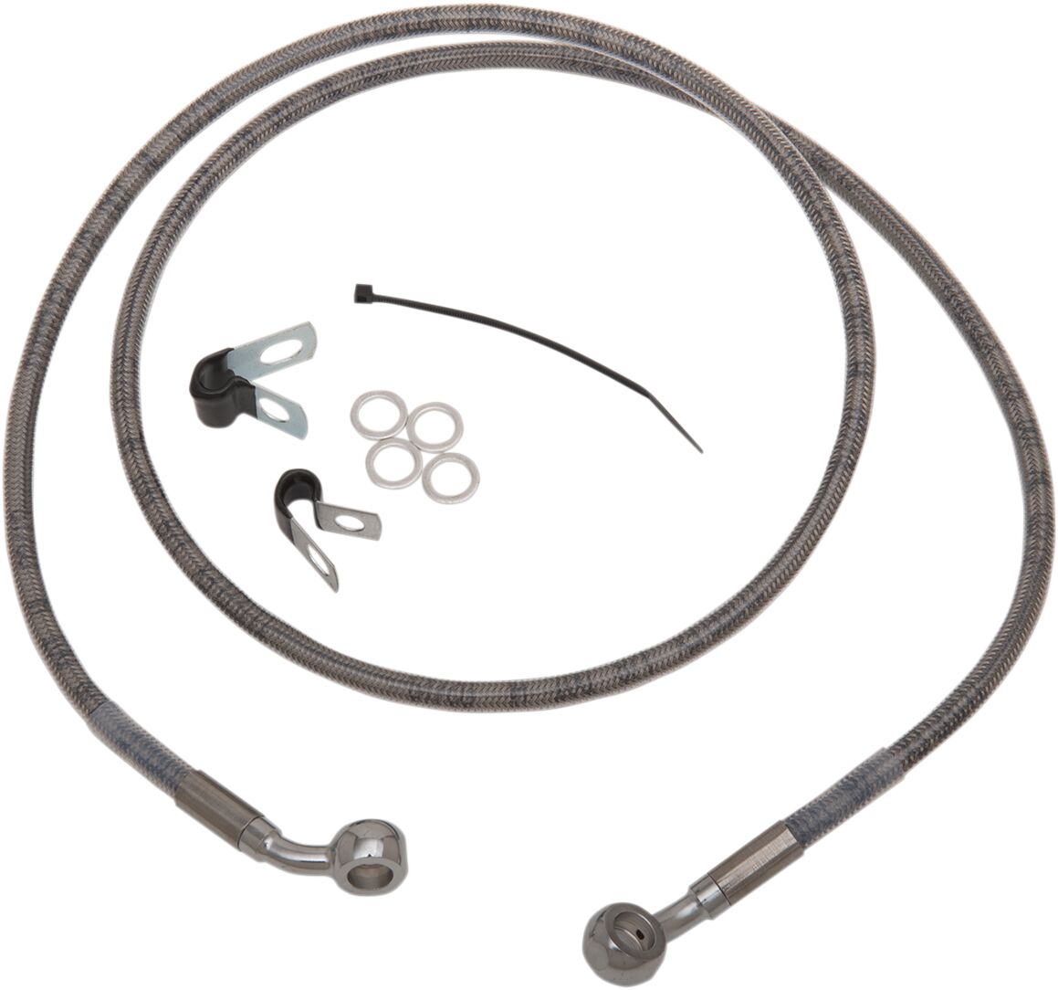 Drag Specialties Front Brake Line Stainless Steel Extended 8" Brake Lines Hoses Stainless Drag Specialties