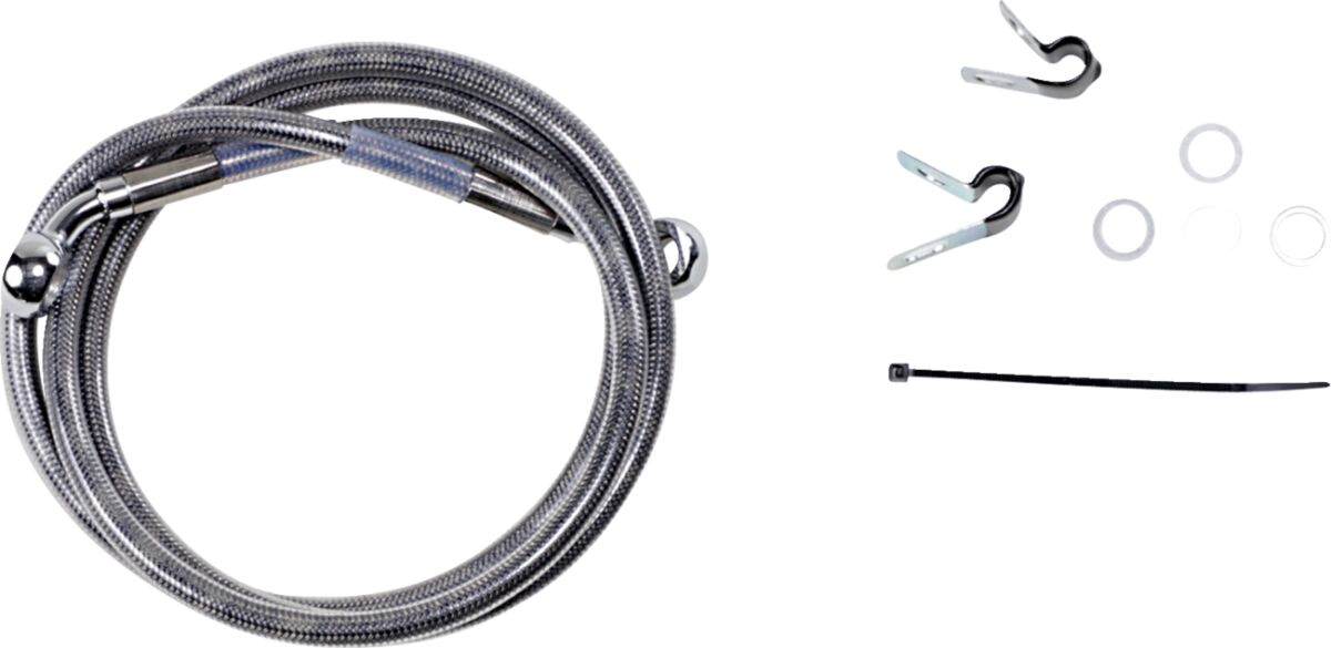 Drag Specialties Front Brake Line Stainless Steel Extended 10" Brake Lines Hoses Stainless Drag Specialties