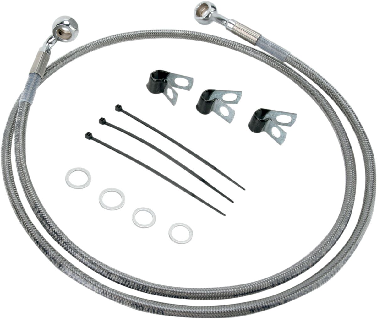 Drag Specialties Front Brake Line Stainless Steel Extended 4" Brake Lines Hoses Stainless Drag Specialties
