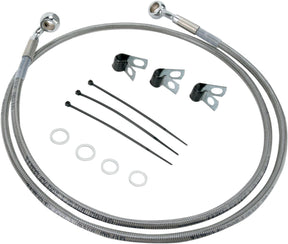 Drag Specialties Front Brake Line Stainless Steel Extended 4" Brake Lines Hoses Stainless Drag Specialties