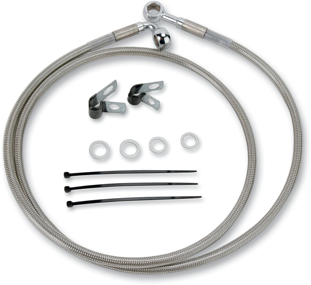 Drag Specialties Line Brk Ft Wg 93 05 Ss+2 BRAKE LINES-HOSES-STAINLESS ST Drag Specialties